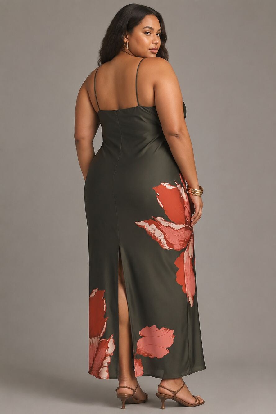 Hutch Cross-Strap Satin Maxi Dress, NWT, Size 3X